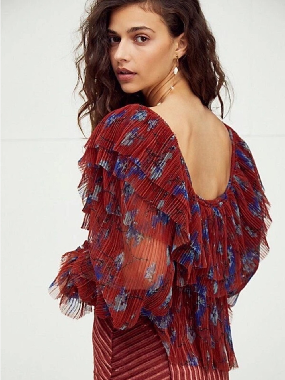 Free People Frills And Thrills Floral Blouse - Picture 2 of 8